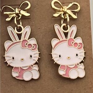 Hello Kitty Pink and Gold Earrings